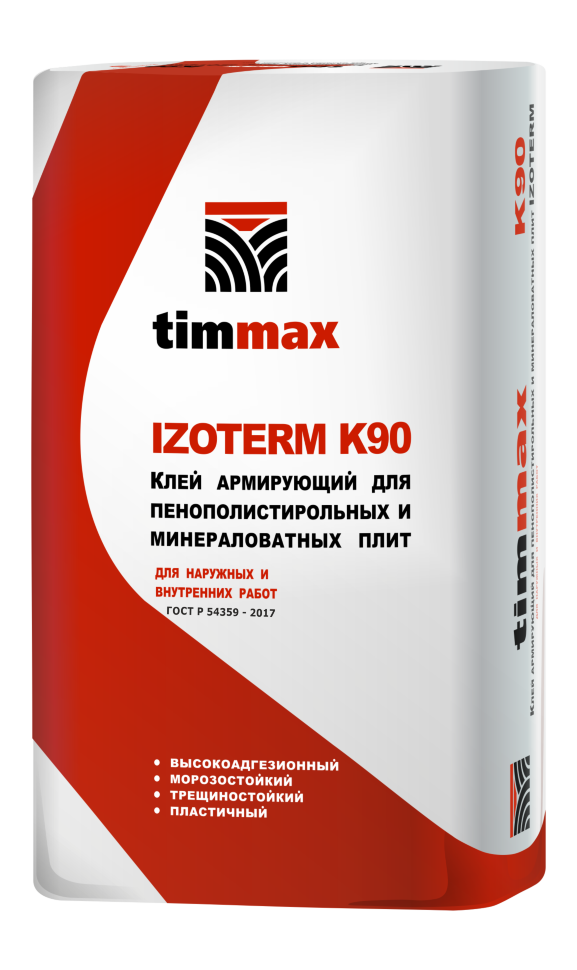 Штукатурно-клеевая смесь для пенополистирольных и минераловатных плит IZOTERM K90