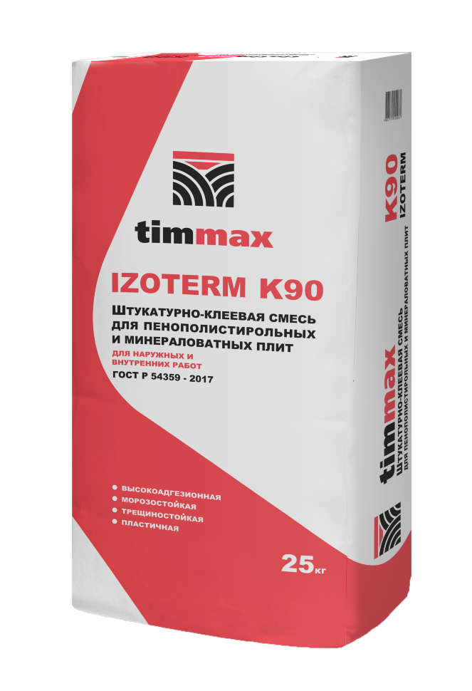Штукатурно-клеевая смесь для пенополистирольных и минераловатных плит IZOTERM K90